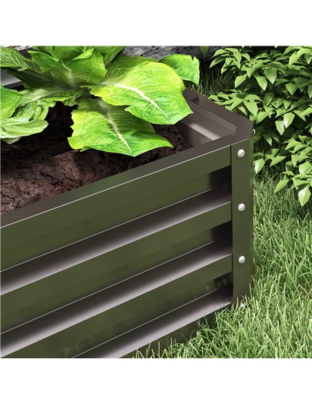Outsunny Steel Raised Beds for Garden, Outdoor Planter Box, Set of 2, for Flowers, Herbs and Vegetables, Dark Grey 84H-013V00CG - pic 47279 | FastDaddyshop