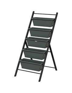 Outsunny 5-Tier Vertical Raised Garden Planter, Grey 84H-041V00CG