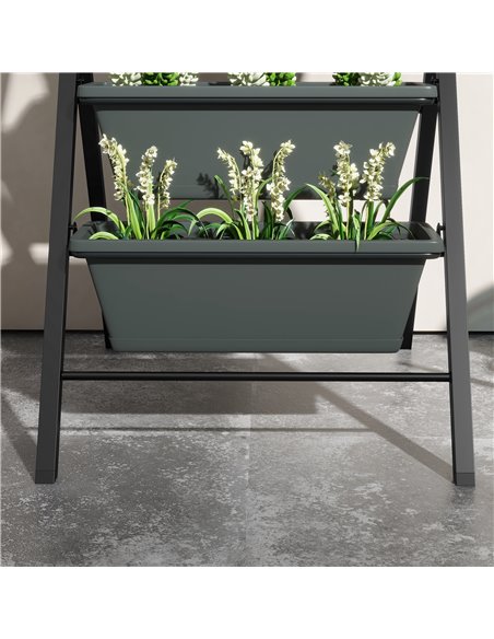 Outsunny 5-Tier Vertical Raised Garden Planter with 5 Container Boxes, Outdoor Plant Stand for Vegetable Flowers, Grey 84H-041V0 - pic 47304 | FastDaddyshop