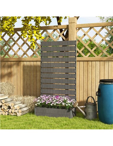 Outsunny Planter with Trellis for Climbing Plants, Dark Grey 84H-077V00CG