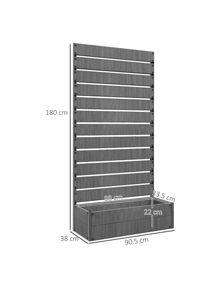 Outsunny Raised Bed for Garden, Planter with Trellis for Climbing Plants, Vines, Planter Box with Drainage Gap, Dark Grey 84H-07 - pic 47310 | FastDaddyshop