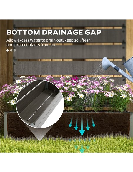 Outsunny Raised Bed for Garden, Planter with Trellis for Climbing Plants, Vines, Planter Box with Drainage Gap, Dark Grey 84H-07 - pic 47313 | FastDaddyshop