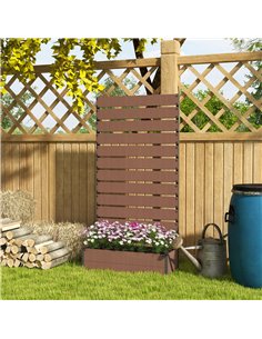 Outsunny Planter with Trellis for Climbing Plants, Light Brown 84H-077V00LR 2