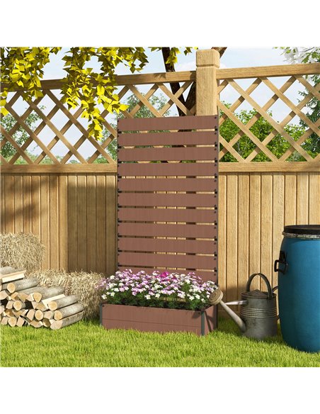 Outsunny Planter with Trellis for Climbing Plants, Light Brown 84H-077V00LR - pic 47318 | FastDaddyshop