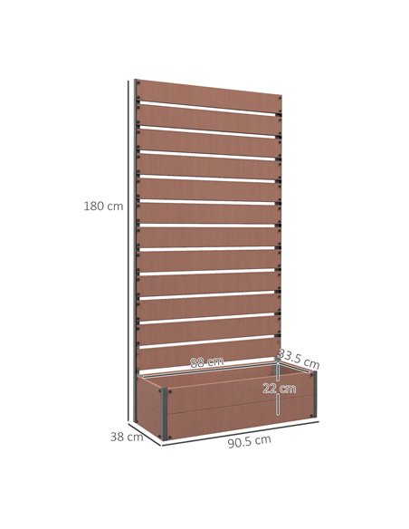 Outsunny Raised Bed for Garden, Planter with Trellis for Climbing Plants, Vines, Planter Box with Drainage Gap, Light Brown 84H- - pic 47319 | FastDaddyshop