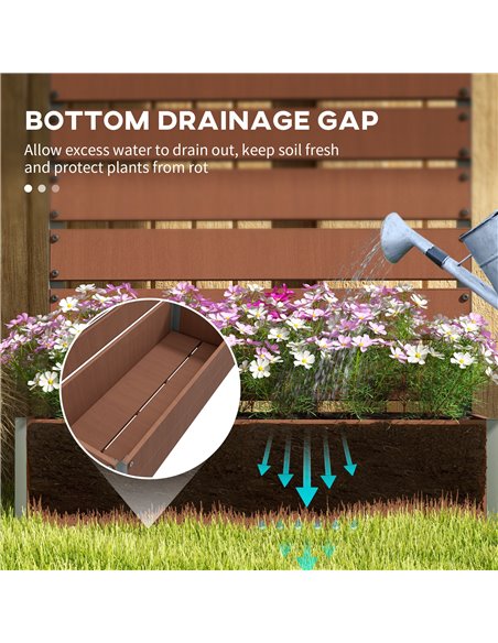 Outsunny Raised Bed for Garden, Planter with Trellis for Climbing Plants, Vines, Planter Box with Drainage Gap, Light Brown 84H- - pic 47322 | FastDaddyshop