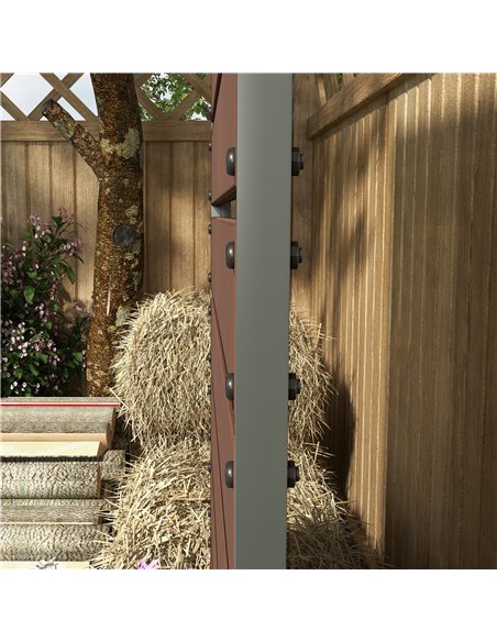 Outsunny Raised Bed for Garden, Planter with Trellis for Climbing Plants, Vines, Planter Box with Drainage Gap, Light Brown 84H- - pic 47323 | FastDaddyshop