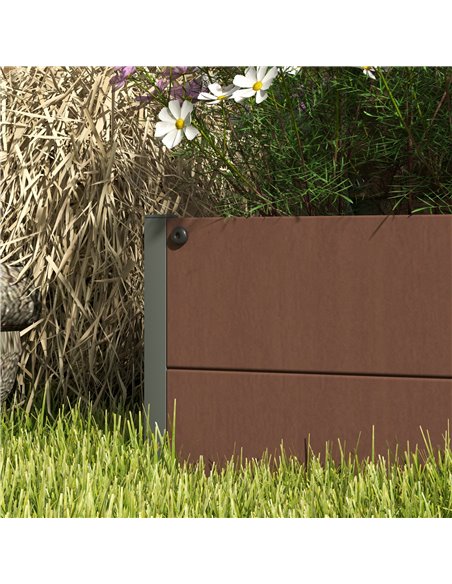 Outsunny Raised Bed for Garden, Planter with Trellis for Climbing Plants, Vines, Planter Box with Drainage Gap, Light Brown 84H- - pic 47325 | FastDaddyshop