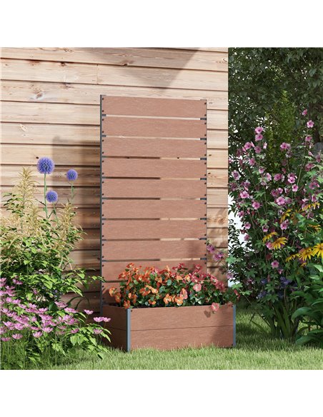 Outsunny Garden Planter with Trellis for Climbing Plants, Vines, Flowers, Freestanding Raised Bed for Garden, Outdoor, Patio, Pl - pic 47327 | FastDaddyshop