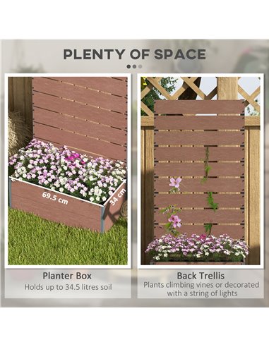 Outsunny Garden Planter with Trellis for Climbing Plants, Vines, Flowers, Freestanding Raised Bed for Garden, Outdoor, Patio, Pl