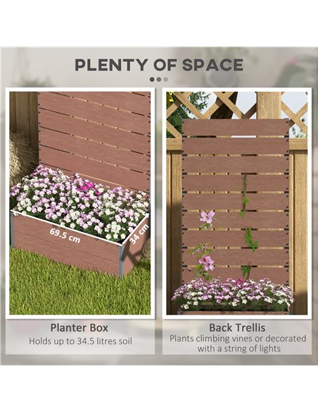 Outsunny Garden Planter with Trellis for Climbing Plants, Vines, Flowers, Freestanding Raised Bed for Garden, Outdoor, Patio, Pl - pic 47329 | FastDaddyshop