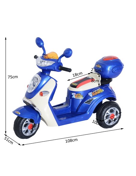 HOMCOM Electric Ride on Toy Tricycle Car-Blue - pic 4733 | FastDaddyshop