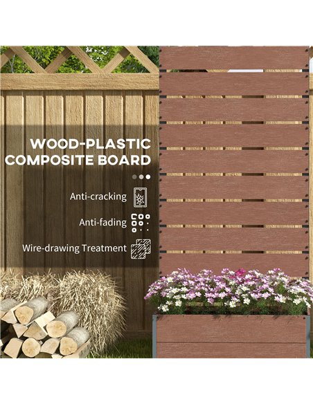 Outsunny Garden Planter with Trellis for Climbing Plants, Vines, Flowers, Freestanding Raised Bed for Garden, Outdoor, Patio, Pl - pic 47330 | FastDaddyshop