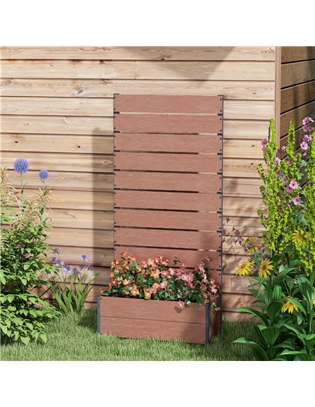 Outsunny Garden Planter with Trellis for Climbing Plants, Vines, Flowers, Freestanding Raised Bed for Garden, Outdoor, Patio, Pl - pic 47332 | FastDaddyshop
