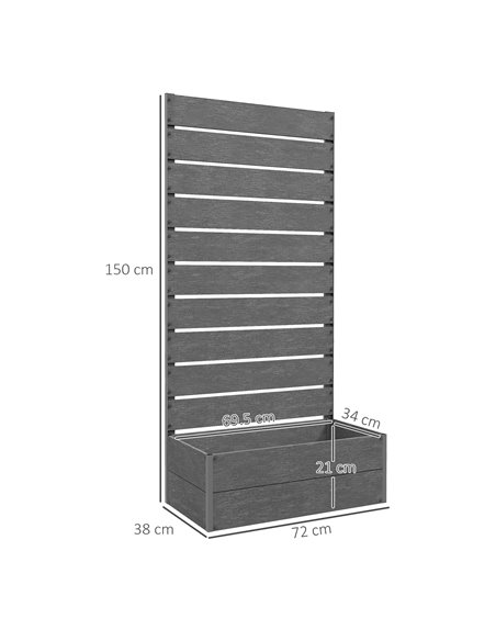 Outsunny Garden Planter with Trellis for Climbing Plants, Vines, Flowers, Freestanding Raised Bed for Garden, Outdoor, Patio, Pl - pic 47337 | FastDaddyshop