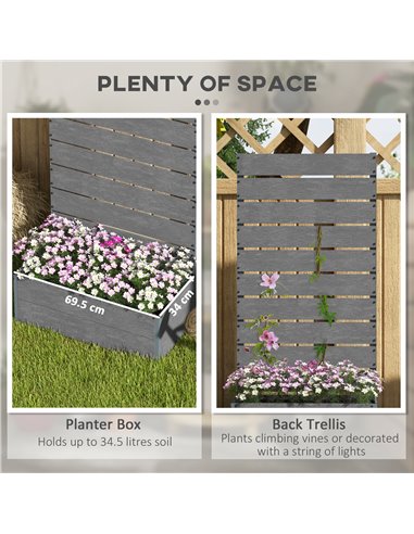 Outsunny Garden Planter with Trellis for Climbing Plants, Vines, Flowers, Freestanding Raised Bed for Garden, Outdoor, Patio, Pl
