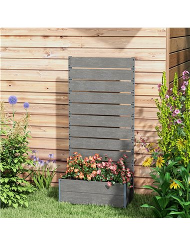 Outsunny Garden Planter with Trellis for Climbing Plants, Vines, Flowers, Freestanding Raised Bed for Garden, Outdoor, Patio, Pl