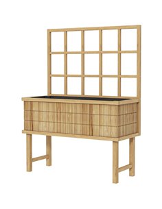 Outsunny Wooden Raised Planter with Trellis for Vine Climbing Plants 84H-085V00ND