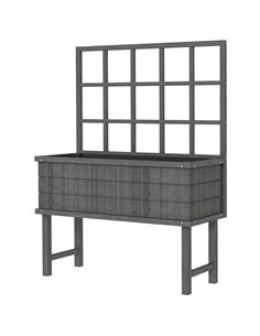 Outsunny Wooden Raised Planter with Trellis for Vine Climbing Plants 84H-085V00GY