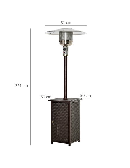 Outsunny 12KW Patio Gas Heater Freestanding Outdoor Garden Heating Rattan Furniture Wicker Table Top 01-0924 - pic 47364 | FastDaddyshop