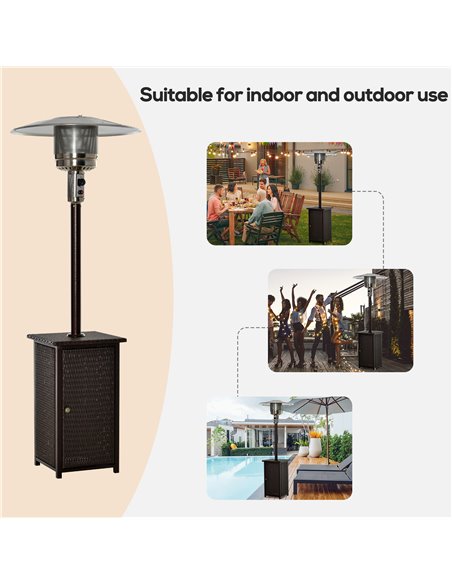 Outsunny 12KW Patio Gas Heater Freestanding Outdoor Garden Heating Rattan Furniture Wicker Table Top 01-0924 - pic 47366 | FastDaddyshop