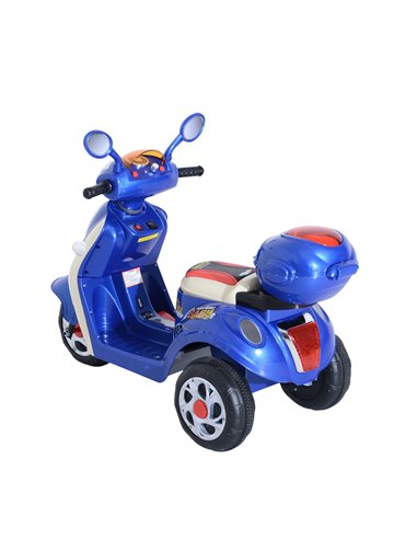 HOMCOM Electric Ride on Toy Tricycle Car-Blue