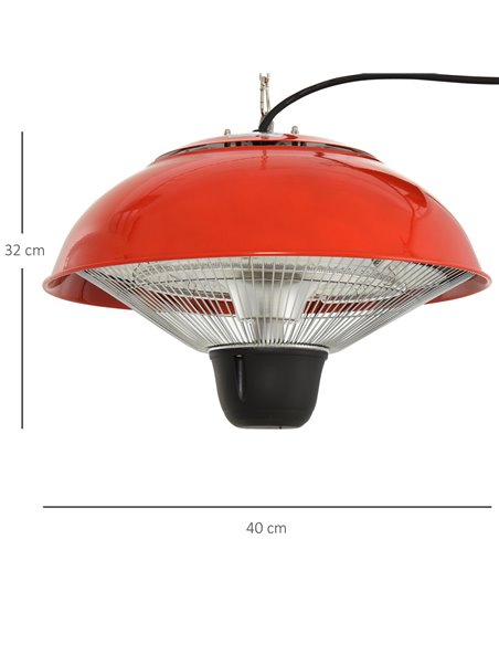 Outsunny 1500W Garden Electric Halogen Patio Heater Hanging Lamp Aluminum Outdoor Ceiling Mounted Heat Warmer - Red 842-081 - pic 47400 | FastDaddyshop