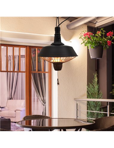 Outsunny 2100W Outdoor Ceiling Mounted Halogen Electric Heater, Black 842-111