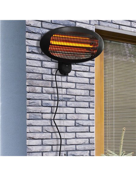 Outsunny 2kw Wall Mounted Infrared Electric Patio Heater, Black 842-123V01 - pic 47453 | FastDaddyshop