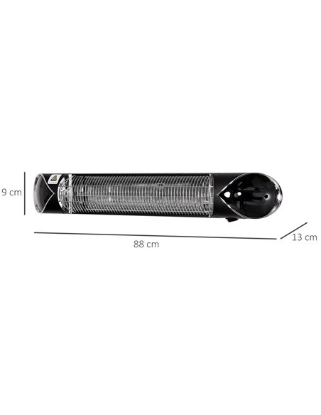 Outsunny 2000W Electric Infrared Patio Heater Wall Mounted Carbon Fibre Heater with Remote Control, 4 Heat Settings, 24-Hour Tim - pic 47472 | FastDaddyshop