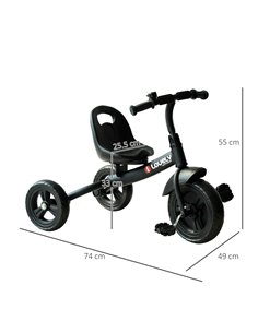 HOMCOM Baby Kids Children Toddler Tricycle Ride on 3 Wheels Bike (Black) 2