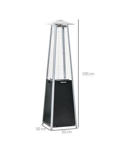 Outsunny 11.2KW Outdoor Patio Gas Heater, Black 842-192
