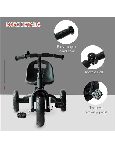 HOMCOM Baby Kids Children Toddler Tricycle Ride on 3 Wheels Bike (Black)