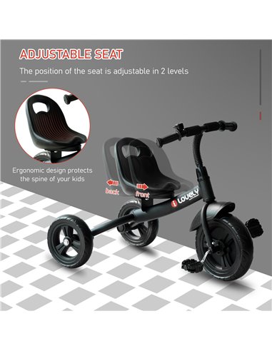 HOMCOM Baby Kids Children Toddler Tricycle Ride on 3 Wheels Bike (Black)