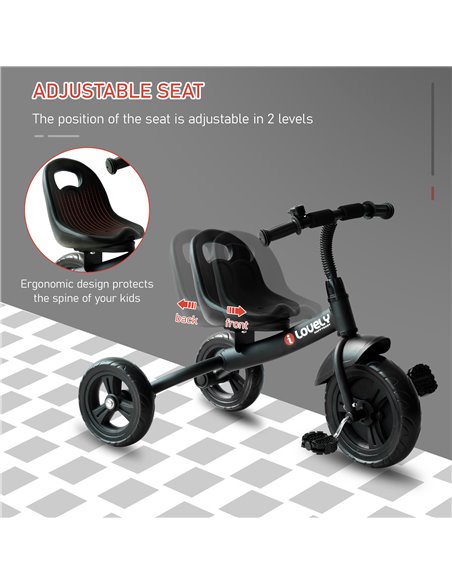 HOMCOM Baby Kids Children Toddler Tricycle Ride on 3 Wheels Bike (Black) - pic 4752 | FastDaddyshop