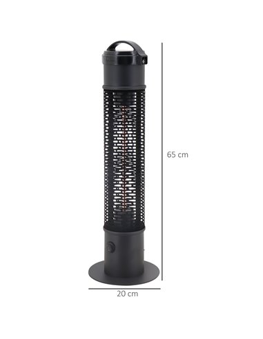 Outsunny Table Top Patio Heater, 1.2kW Infrared Outdoor Electric Heater with IP54 Rated Weather Resistance, Tip Over Safety Swit