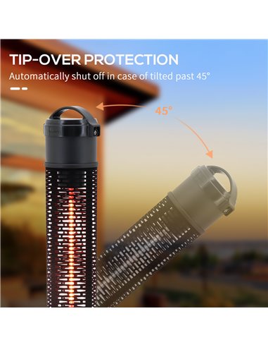 Outsunny Table Top Patio Heater, 1.2kW Infrared Outdoor Electric Heater with IP54 Rated Weather Resistance, Tip Over Safety Swit