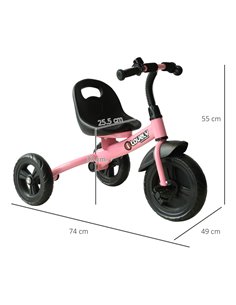 HOMCOM Baby Kids Children Toddler Tricycle Ride on 3 Wheels Bike (Pink) 2