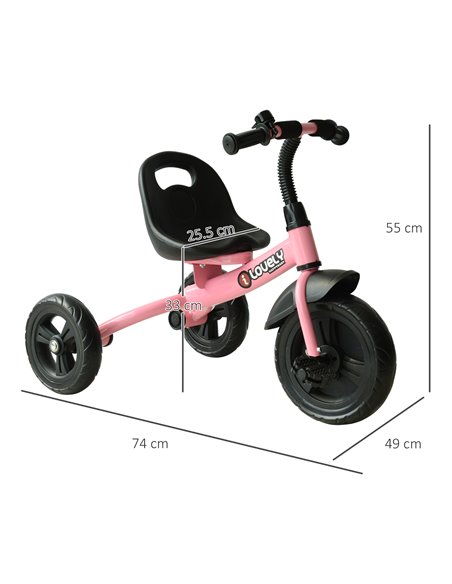 HOMCOM Baby Kids Children Toddler Tricycle Ride on 3 Wheels Bike (Pink) - pic 4757 | FastDaddyshop