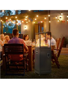 Outsunny 9KW Gas Patio Heater with Lava Rocks, Black 842-189V01BK 2