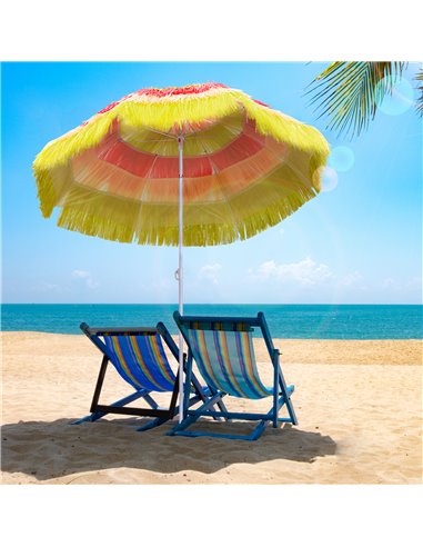 Outsunny Hawaii Beach Umbrella Foldable Parasol-Rainbow 01-0188