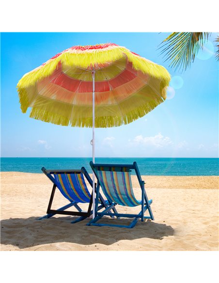 Outsunny Hawaii Beach Umbrella Foldable Parasol-Rainbow 01-0188 - pic 47597 | FastDaddyshop