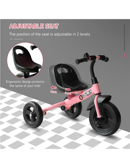 HOMCOM Baby Kids Children Toddler Tricycle Ride on 3 Wheels Bike (Pink) - pic 4760 | FastDaddyshop