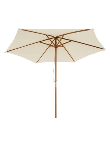 Outsunny 2.5m Wood Wooden Garden Parasol Sun Shade Patio Outdoor Umbrella Canopy New(Beige) 01-0212