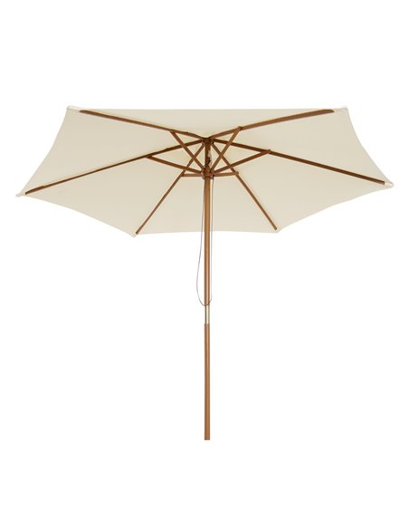 Outsunny 2.5m Wood Wooden Garden Parasol Sun Shade Patio Outdoor Umbrella Canopy New(Beige) 01-0212 - pic 47611 | FastDaddyshop