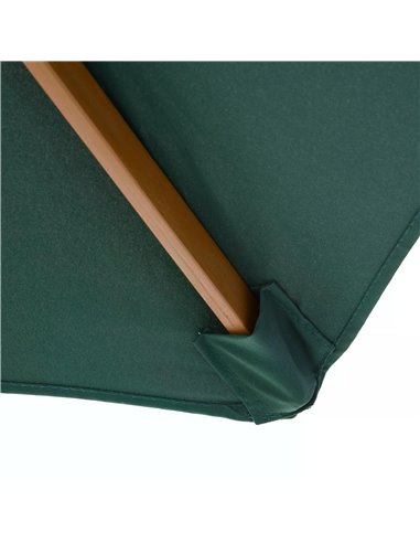 Outsunny 2.5m Wooden Garden Patio Parasol Umbrella-Dark Green 01-0213