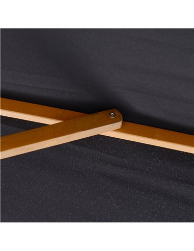 Outsunny 295L x 200W x 255Hcm Wooden Garden Patio Parasol Umbrella-Black 01-0214
