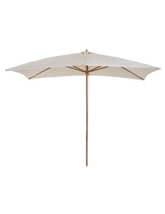 Outsunny 3x2m Wooden Patio Parasol Umbrella, Cream 01-0215