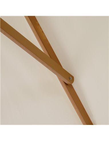 Outsunny 3x2m Wooden Patio Parasol Umbrella-Cream 01-0215