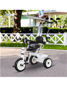 HOMCOM Baby Tricycle W/Handle-White/Black